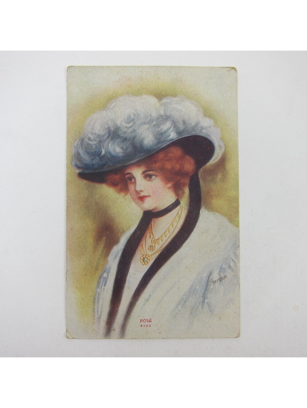 Postcard Victorian Lady Rose Reynolds Advertise OC Nuse Hat Arcanum Ohio Antique
